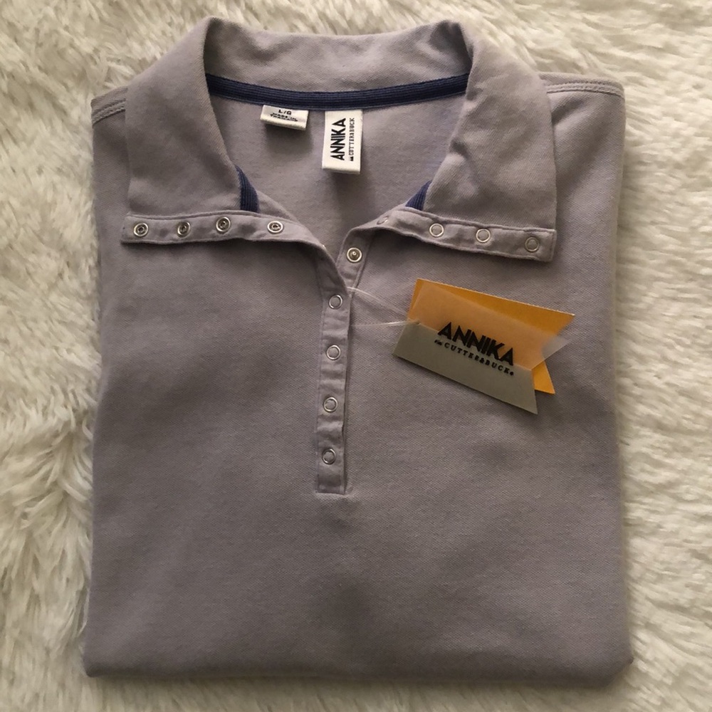 Cutter & Buck Annika Polo Golf Shirt ⛳️ Women’s Size Large NWT Periwinkle / Blue